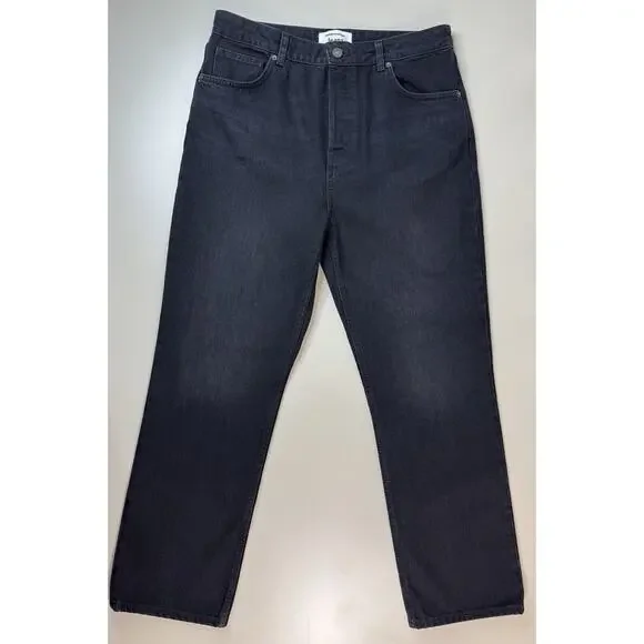 Reformation Women’s Cynthia High Rise Straight Button Fly Black Jeans Size 31 - Picture 7 of 13